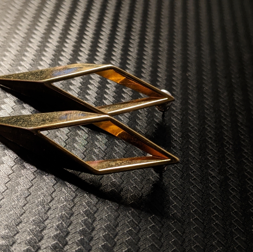 Art Deco Triangle Earrings - Picture 3 of 4